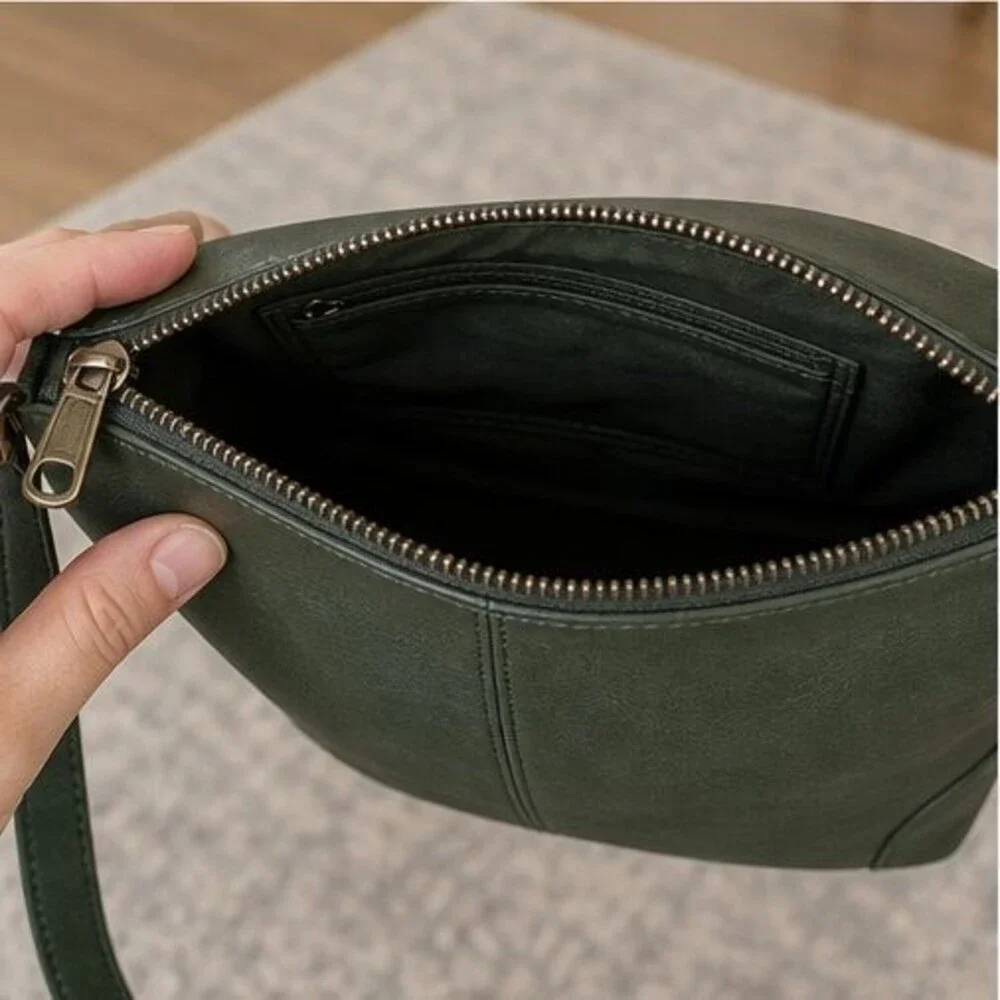 Espresso Pebbled Crossbody Bag
